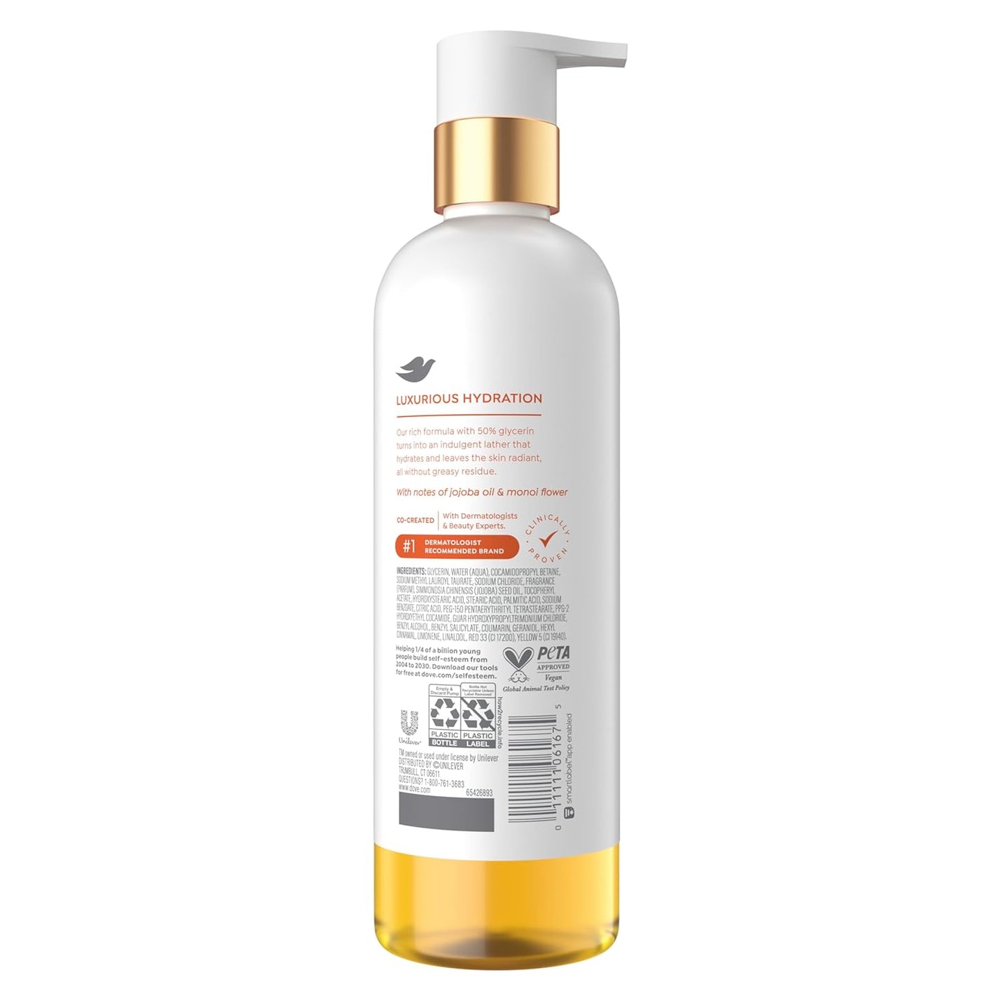 Dove Jojoba oil & Monoi Flower Oil Body Wash Serum + Radiance For Women for Hydrated & Repaired Skin 15.3 fl oz