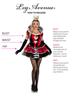 Queen of Hearts Halloween Costume Set - 2 Piece Adult Women's Outfit