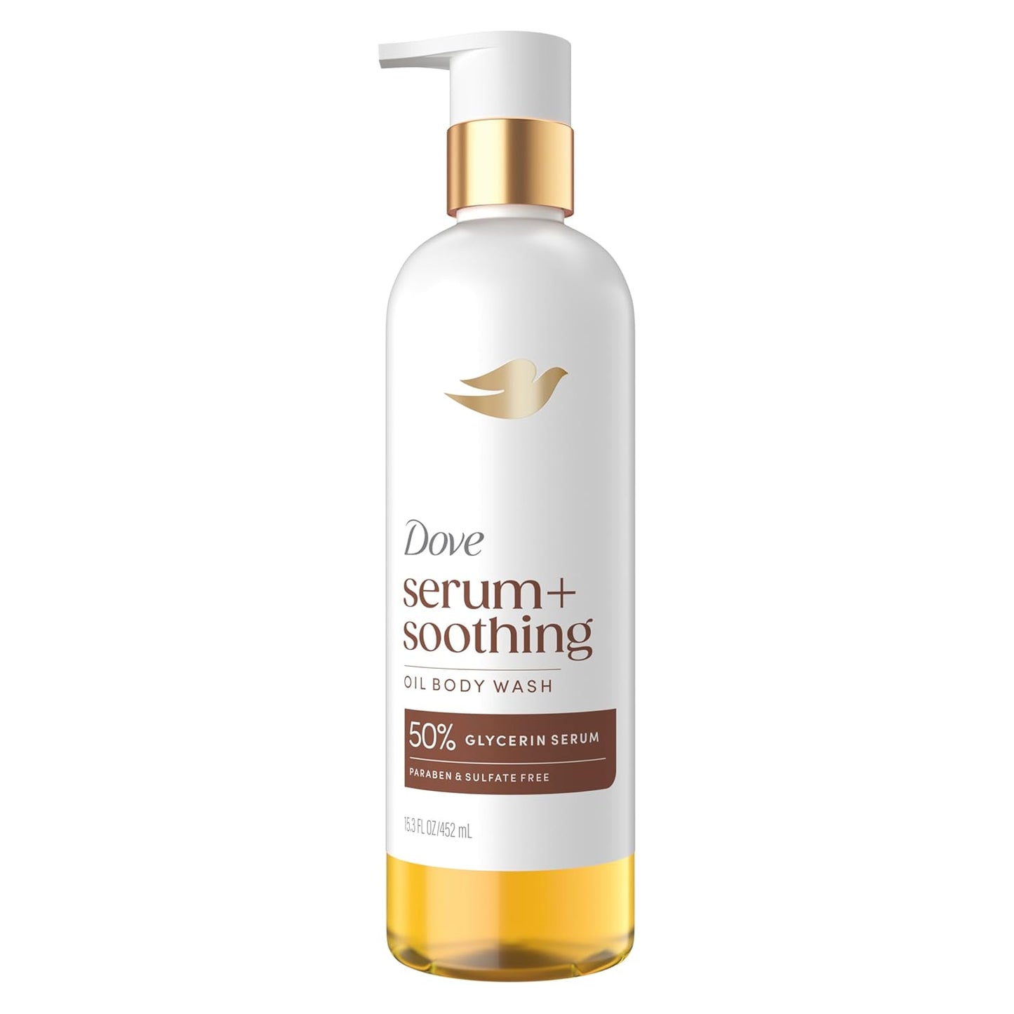 Dove Almond Oil & Sandal Wood Oil Body Wash Serum + Soothing For Women for Hydrated & Repaired Skin 15.3 fl oz
