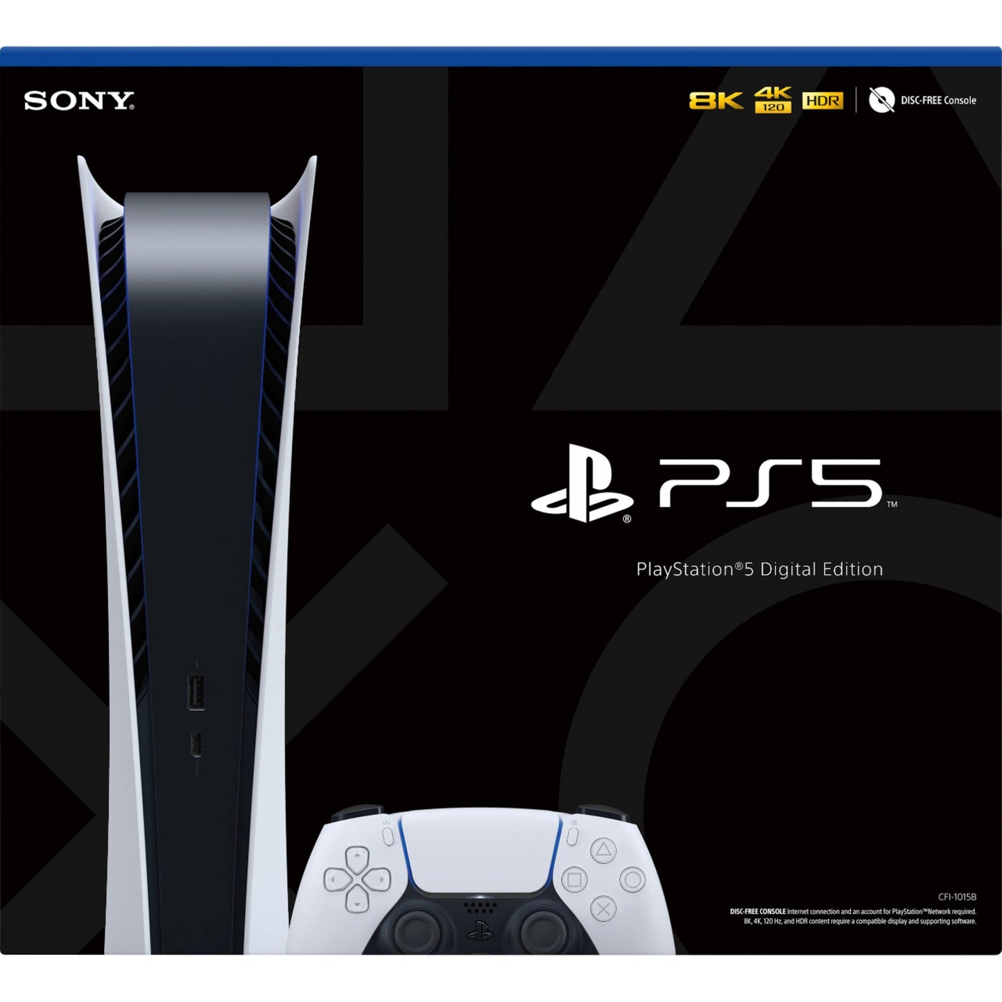 PS5 - Sony PlayStation 5 Digital Edition Gaming Console + Wireless Controller - 16GB GDDR6 RAM, 825GB SSD, 120Hz 8K Output, White (Used - Like New)
