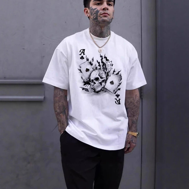 Fashionable 3D Letter-Print Mens Casual T-Shirt
