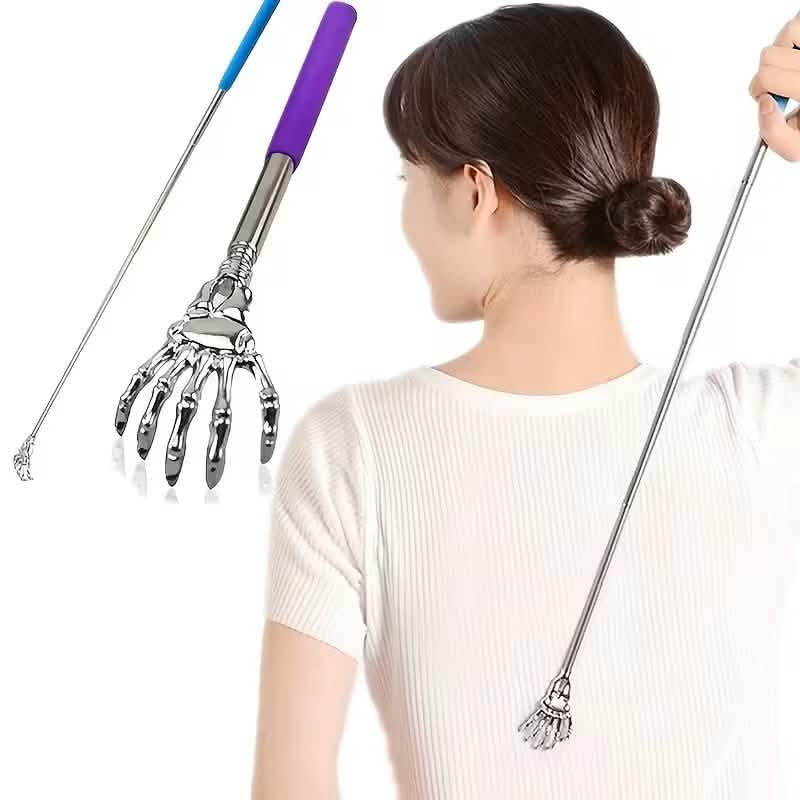 Retractable Back Itching Device – Stainless Steel Claw Massager for Relaxing the Back