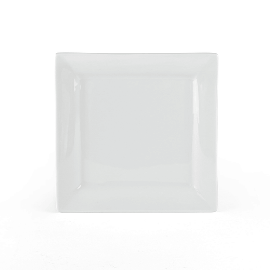 Square Porcelain Dinner Plates, White, Set of 6