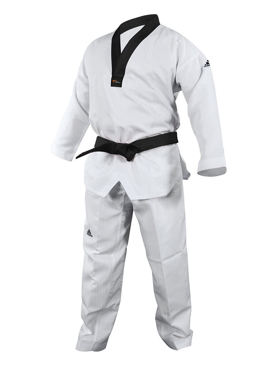 adidas Adi Start II Black V-Neck Black Belt Taekwondo Dobok Uniform - 200