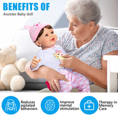 22 inch - Lifelike Reborn Baby Dolls for Seniors with Dementia -Therapy Doll - Soft Body Realistic Newborn - Alzheimer's Activity for Adults - Patients Nursing Home - Gifts for Elderly - Anxiety relief