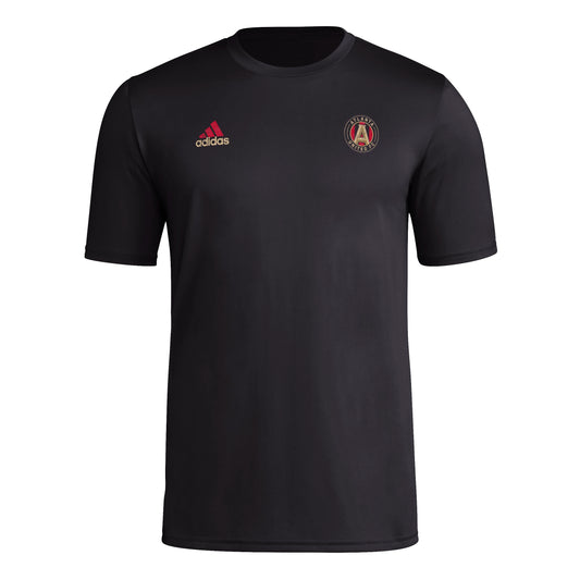 adidas Mens FC Short Sleeve Pre-Game T-Shirt Black/Atlanta United Medium
