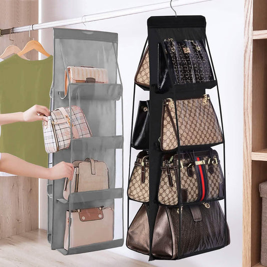 8 Pocket Hanging Purse Organizer Handbag Storage Hanger