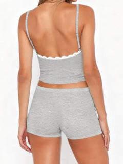 Contrast Trim Cami and Shorts Set