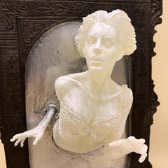 Ghost in the Mirror Wall Plaque,  Large Version, Resin |Victorian Gothic Haunted Wall Art |Gift for Halloween and Spooky Home Decor
