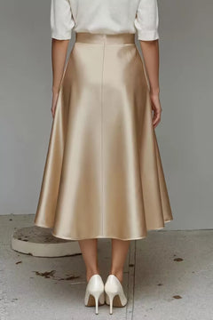 Satin A-Line Midi Skirt