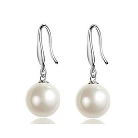925 Silver Filled High Polish Finish Elegant Statement Pearl Earrings