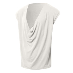 Mens Solid-Color Sleeveless Sports V-Neck Tank Top