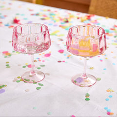 Pretty in Pink Reusable Coupe Glasses (set of 4)