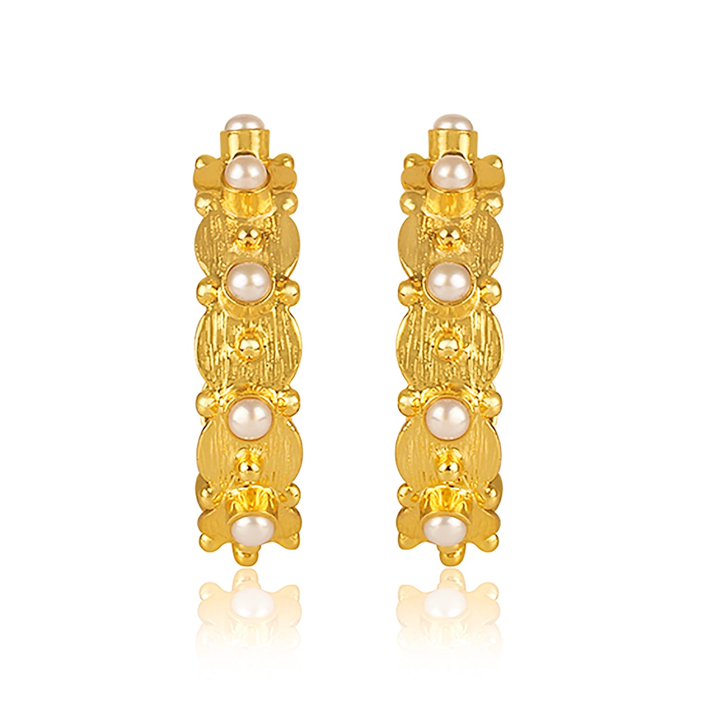 Honeysuckle Hoop Earrings - Pearl