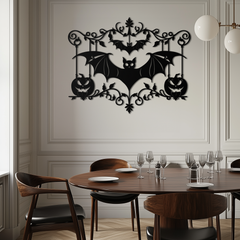 Black Metal Wall Art - Spooky Halloween Jack-O'-Lantern Design