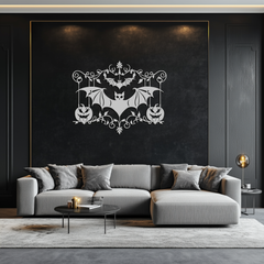 Black Metal Wall Art - Spooky Halloween Jack-O'-Lantern Design