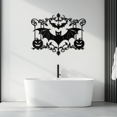 Black Metal Wall Art - Spooky Halloween Jack-O'-Lantern Design