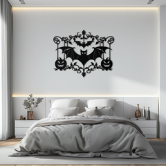 Black Metal Wall Art - Spooky Halloween Jack-O'-Lantern Design