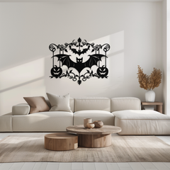 Black Metal Wall Art - Spooky Halloween Jack-O'-Lantern Design