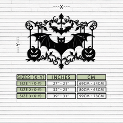 Black Metal Wall Art - Spooky Halloween Jack-O'-Lantern Design