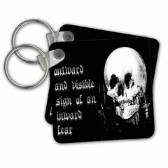 3dRose Key Chains All Is Vanity - ghost, halloween, optical illusion, paranormal, seasonal, silhouette, skeleton (kc-47079-1)