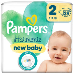 Pampers Prima Harmonie Size 2 Diapers for Sensitive Skin 39 Count