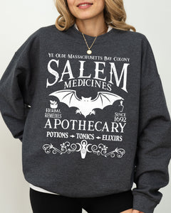 Salem Medicines Spooky Skeleton Ghost Witch Skull Meme Aesthetic Halloween Costume Sweatshirt