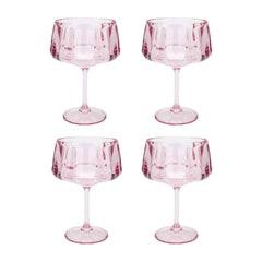 Pretty in Pink Reusable Coupe Glasses (set of 4)