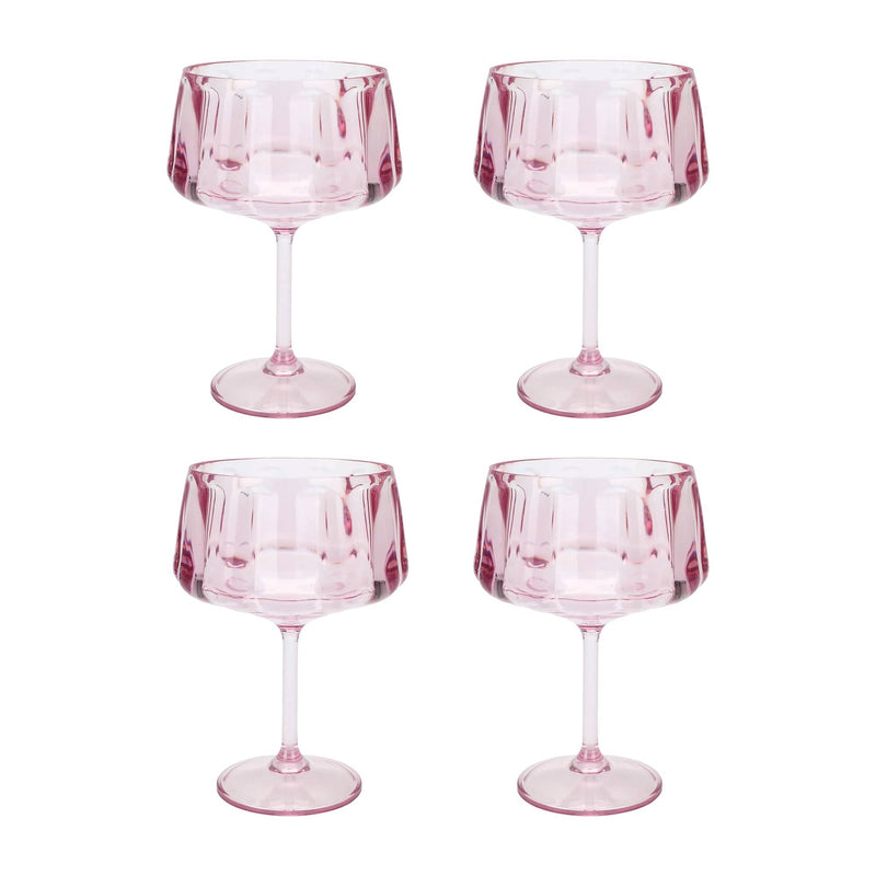 Pretty in Pink Reusable Coupe Glasses (set of 4)