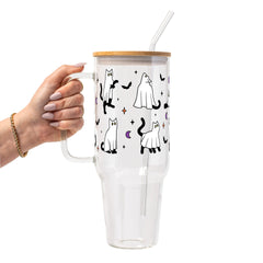 Ghost Cat Glass Cups