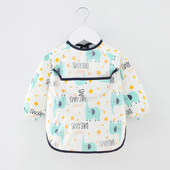 Waterproof Cotton Bib for Kids - Long Sleeve Feeding Apron