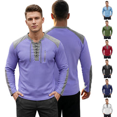 Mens Color-Block Long-Sleeve Sports Sweatshirt