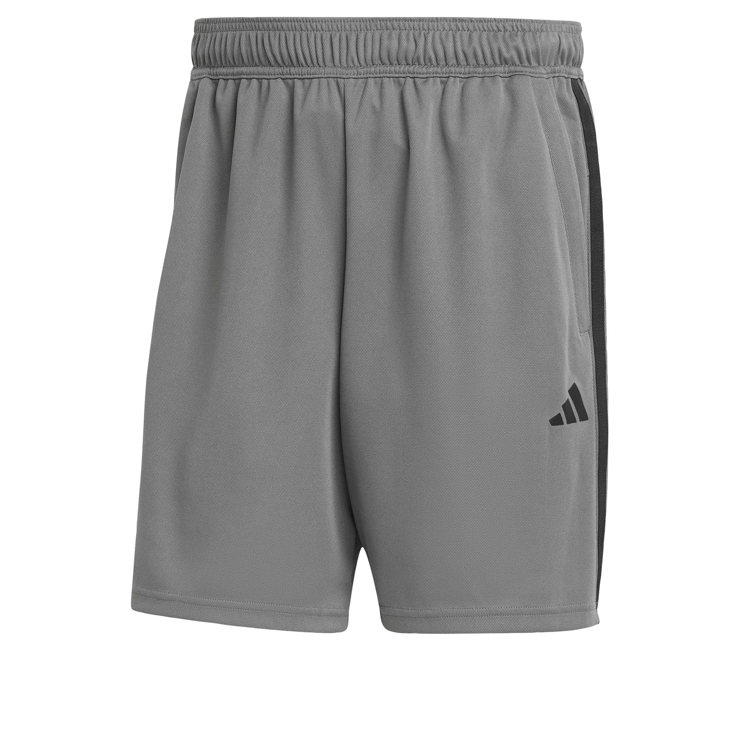 adidas Mens Train Essentials Piqué 3-Stripes Shorts Grey/Black