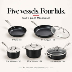 Ceramic Nonstick Cookware Set, 9-Piece