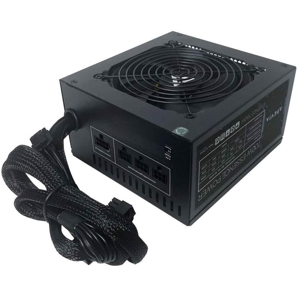 Apevia ATX-ES700W Essence 700W ATX Semi-Modular Gaming Power Supply with Auto-Thermally Controlled  (Refurbished)