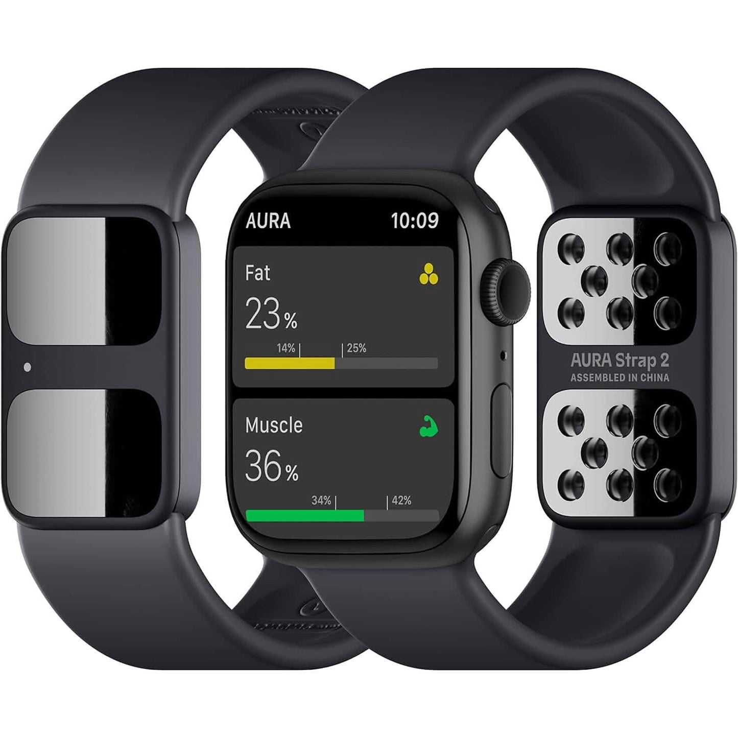 AURA Strap 2 Compatible w Apple Watch (45/49 mm (44/42mm), Coal Black)  (Refurbished)