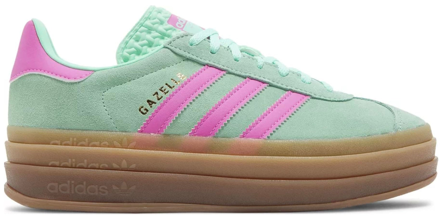 Adidas Gazelle Bold J Big Kid Sneaker (Clear Mint Flash Pink 6)