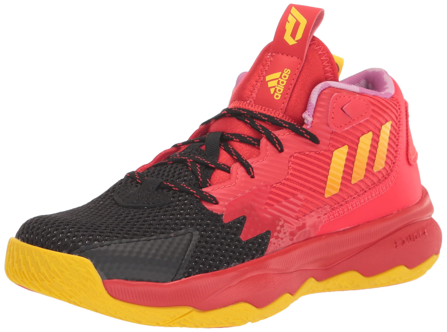 adidas Dame 8 Basketball Shoe Red/Team Yellow/Impact Orange 12.5 US Unisex Little Kid