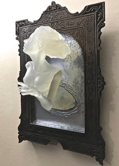 Ghost in the Mirror Wall Plaque, Glow in the Dark Resin | Victorian Gothic Haunted Wall Art |  Gift for Halloween and Spooky Home Decor