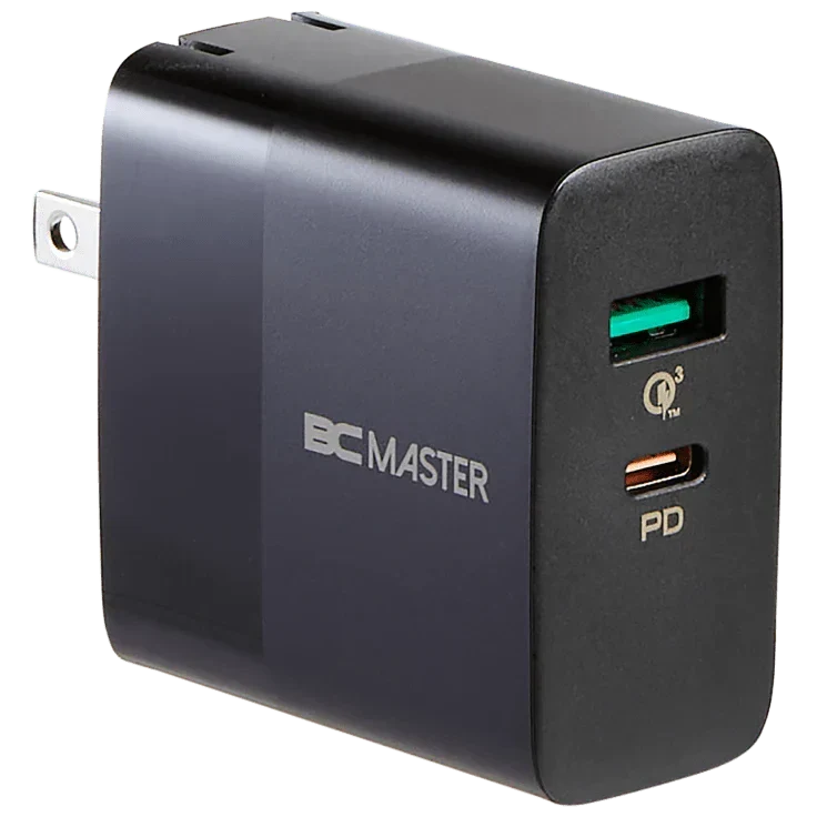 BCMASTER 2-Port Wall Charger 30W USB-C PD and 18W USB-A
