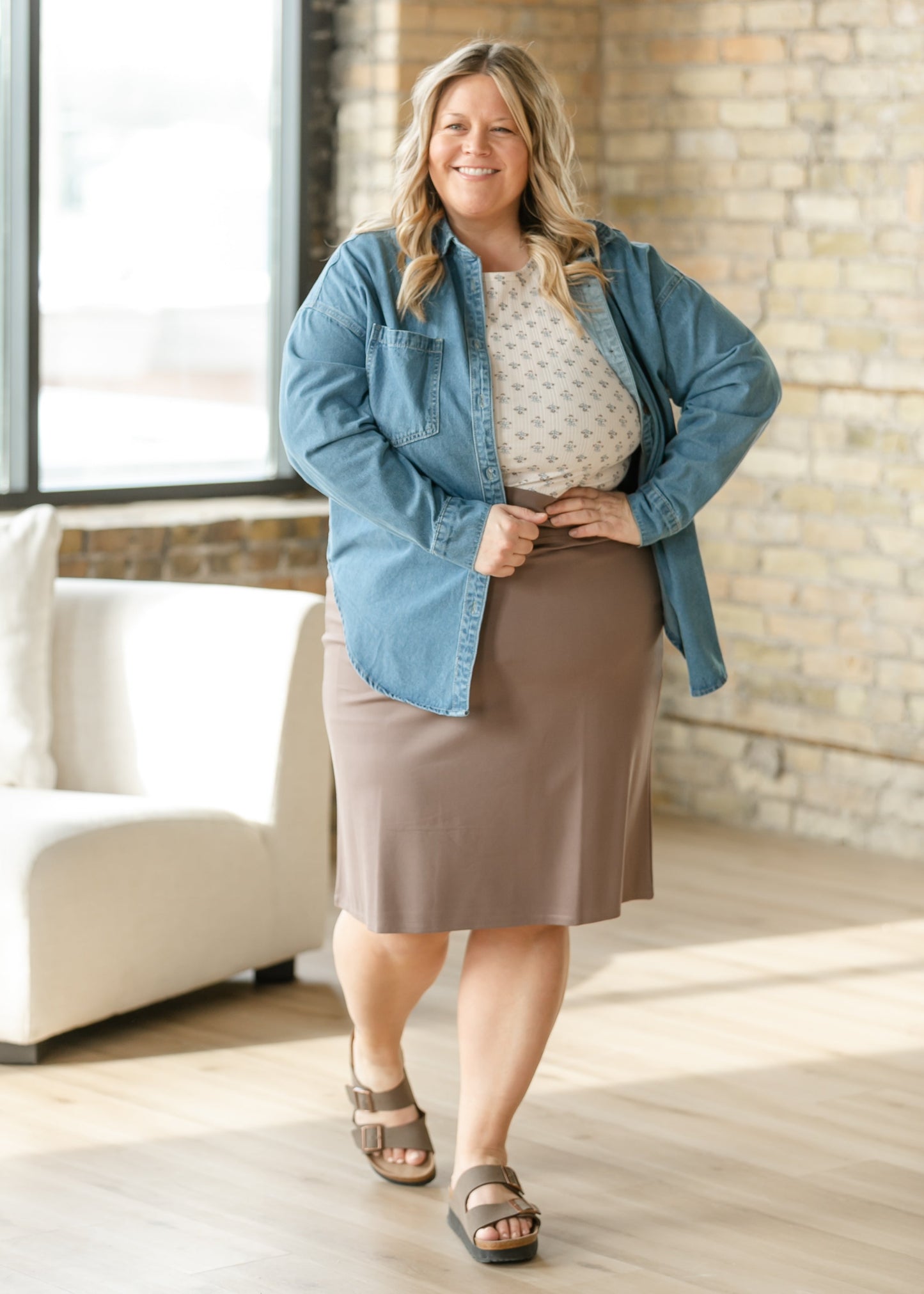 Betty Denim Button Up Top
