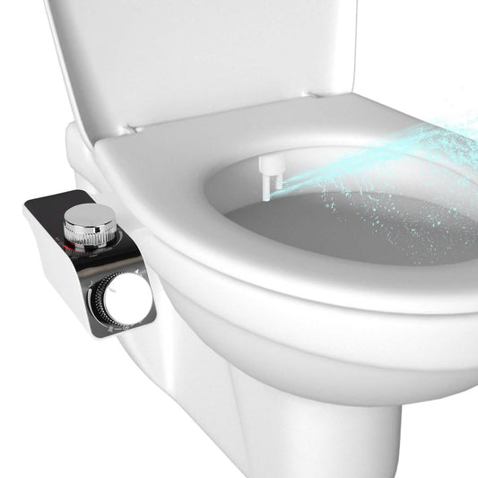 Bidet Attachment Non-Electric Fresh Water Sprayer with Self Cleaning Dual Nozzle