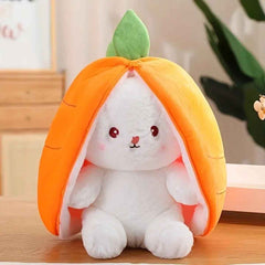 Reversible Strawberry Bunny Plush Toy Soft Polyester Kids Easter Basket Stuffer Gift Birthday Surprise for Girls and Boys
