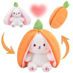 Reversible Strawberry Bunny Plush Toy Soft Polyester Kids Easter Basket Stuffer Gift Birthday Surprise for Girls and Boys