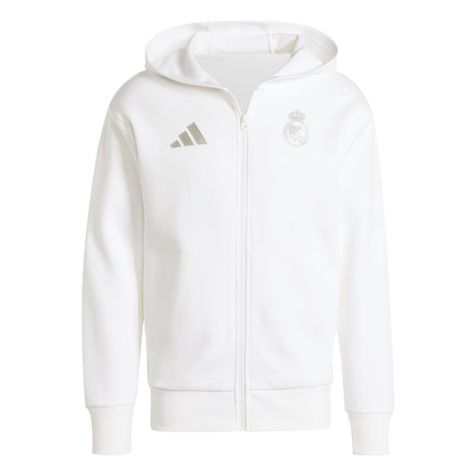 adidas Mens Real Madrid Anthem Jacket White XX-Large