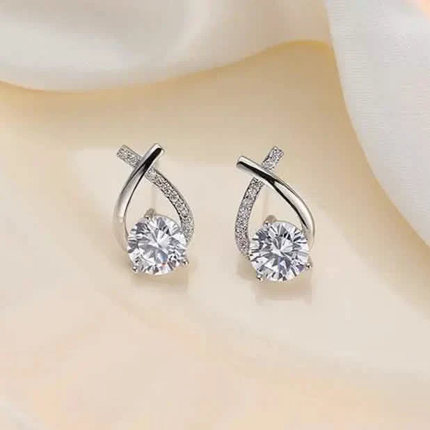 Creatively Designed Cross Earrings With Sparkling Zirconia for Women