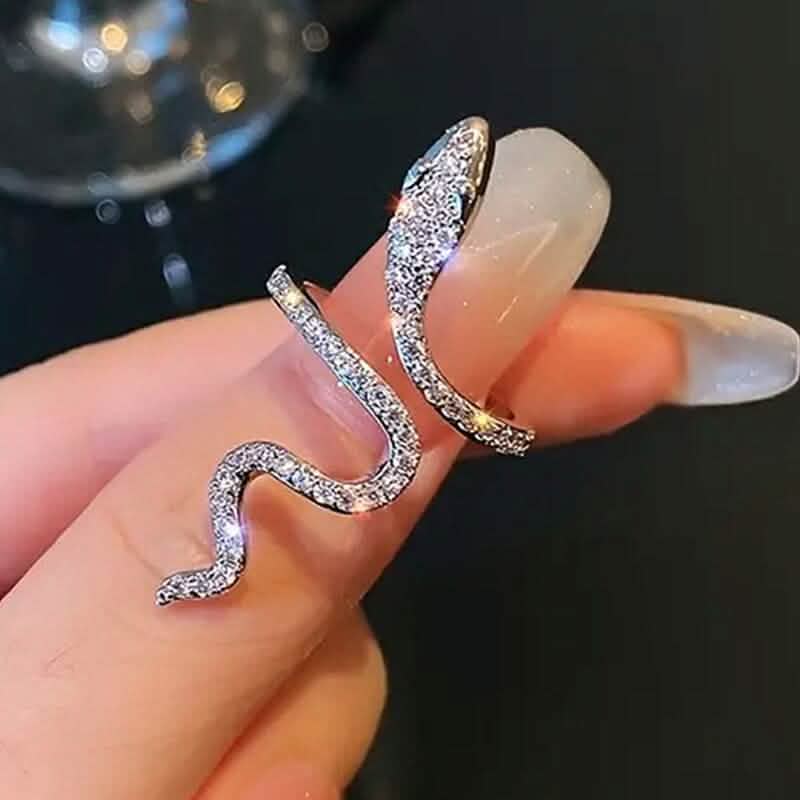 Cubic Zirconia Wrapped Small Snake Opening Adjustable Ring