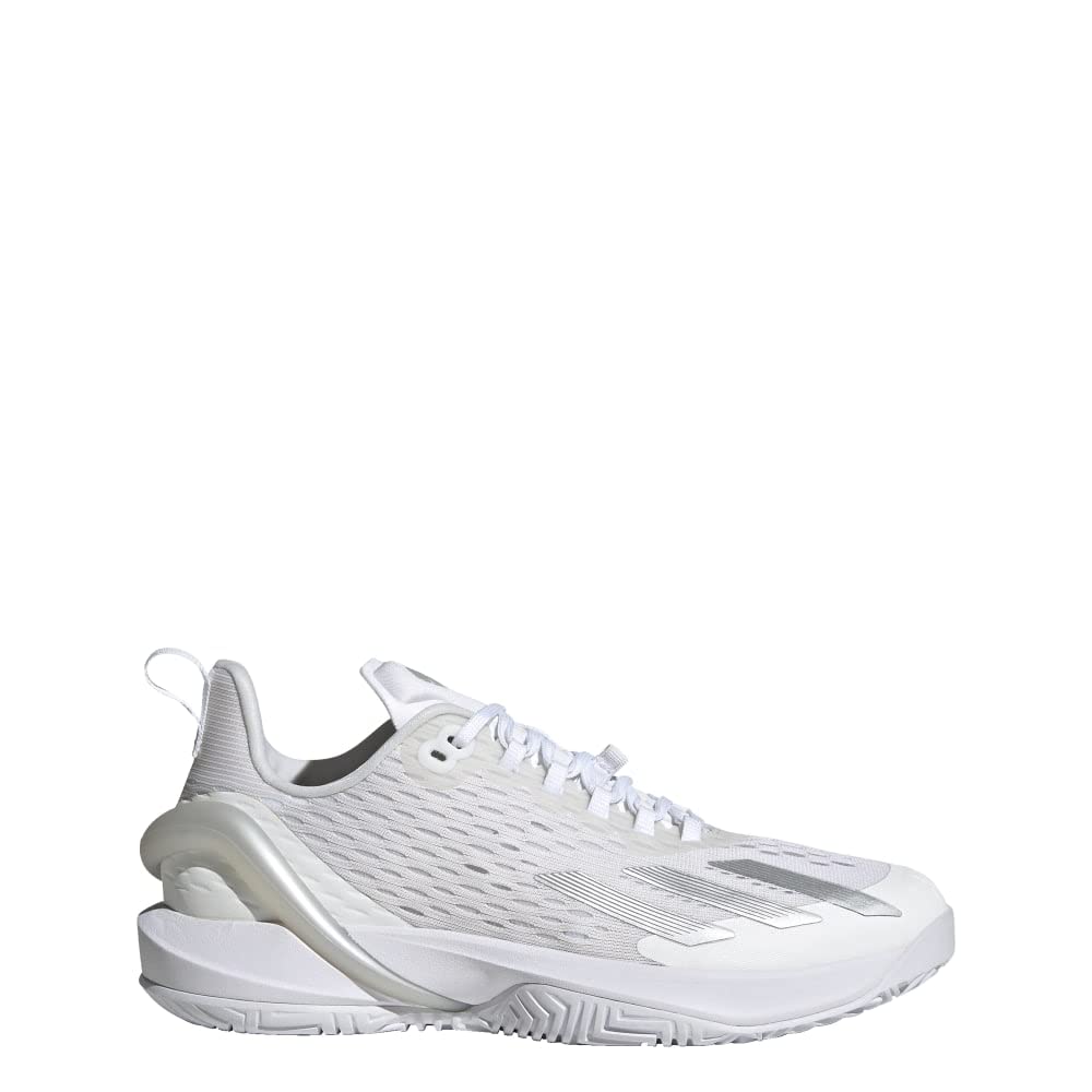 adidas Womens Adizero Cybersonic Tennis Shoes Sneaker White/Silver Metallic/Grey 11.5
