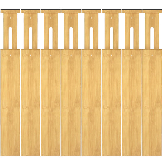 Ryqtop Bamboo Drawer Dividers17-22" Adjustable Kitchen Drawer Organizer for Clothes8 Pack Expandable Drawer Organization Separators for BedroomBathroomDresser and OfficeNatural