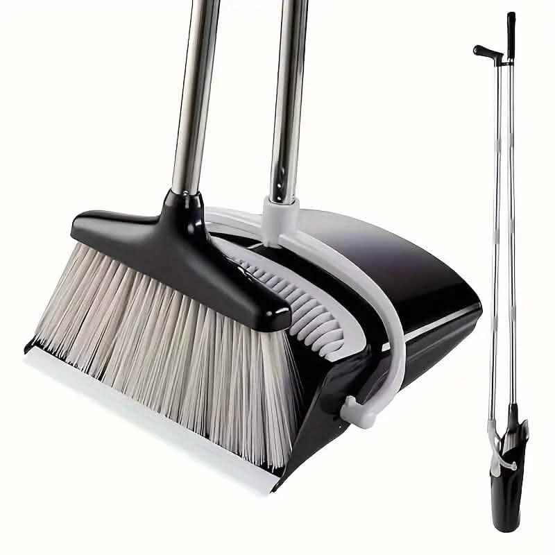 Deluxe Stand Up Broom and Dustpan Set